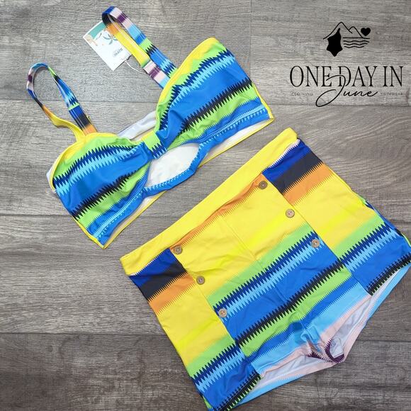 B2Prity High Waist Boy Short Bikini Swimsuit Size XL - Picture 3 of 7